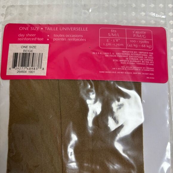 Sophi Day Sheer Reinforced Toe Pantyhose One Size  S/M/L Beige Bundle of 9 NEW - Picture 4 of 6